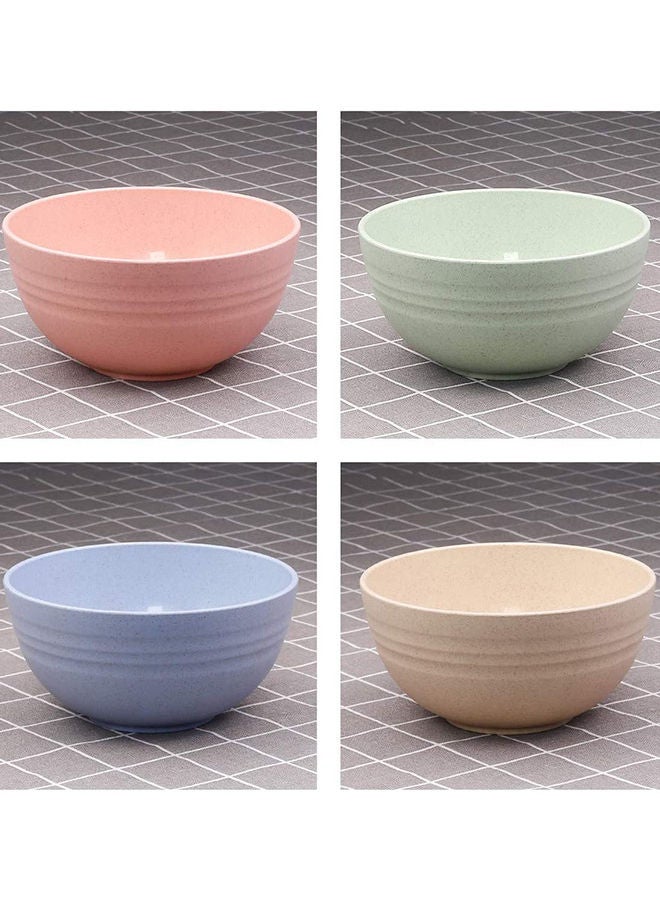4-Piece Wheat Straw Fiber Lightweight Bowl Multicolour 15x8x15cm - Image 3